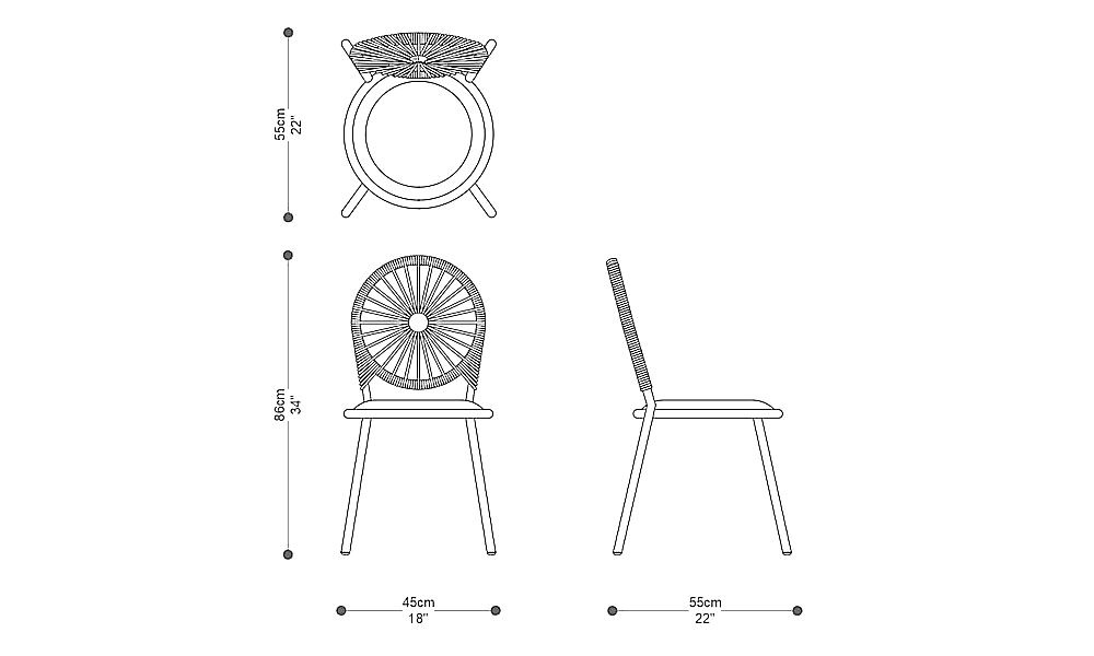 Image of the main dimensions of the product